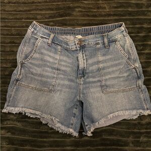 Aerie Light Blue Frayed Jean Shorts